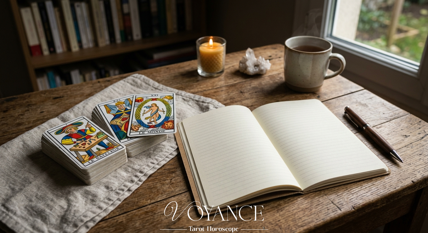 Comment apprendre le tarot seul ? Guide complet pour débutants 3 Apprendre le tarot seul avec un jeu de Marseille et un carnet
