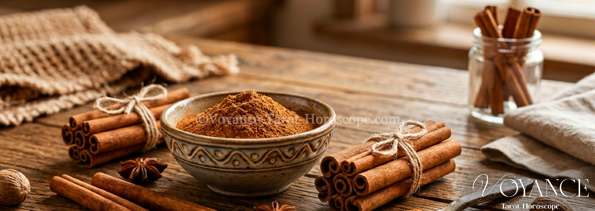 Cannelle : vertus spirituelles, abondance et rituels d'amour 1 bâtons de cannelle et poudre, épice solaire de prospérité et d'amour