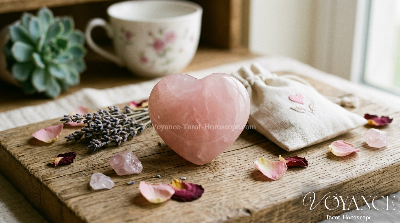 Quartz rose : attirer l'amour ou guérir un cœur brisé ? 3 galet de quartz rose en forme de coeur, pierre de l'amour et de la douceur